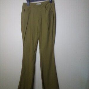 Cato Pants Women 6 Pull On Elastic Waist Boot Cut Pockets Soft Stretch Green